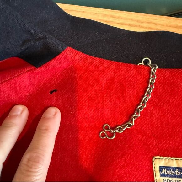 Vintage MCM Wool Nurse's Cape Wool Navy Red Lining One Size Prop Read - Picture 11 of 16